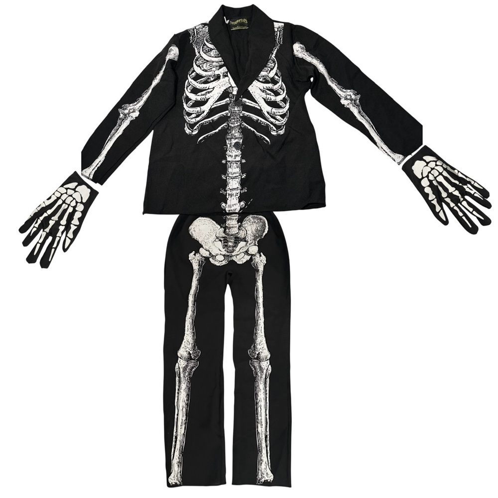 🎃 Underwraps Costume M Skeleton 4 Piece Black